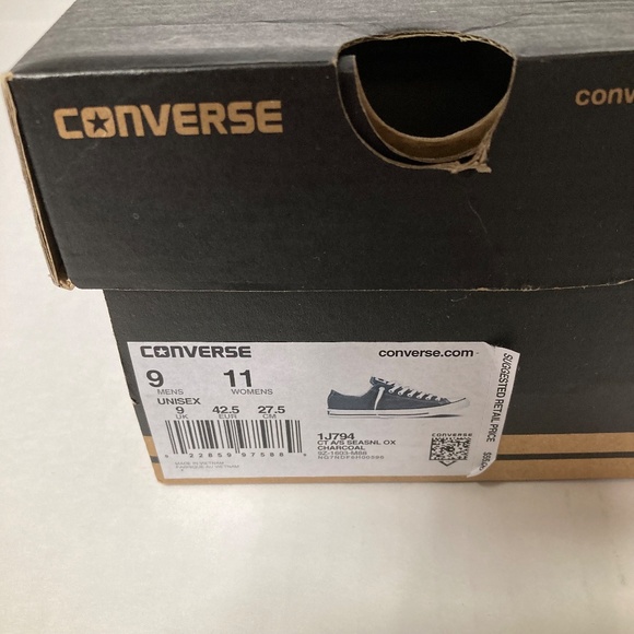 Converse All Star Chuck Taylor 9 Mens Canvas Low Top Charcoal Canvas Shoes main image 6